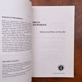 Listing 2 of 9 for BRECHT SOURCEBOOK Edited by by Carol Martin & Henry Bial