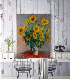 Listing 2 of 3 for Framed $1 RESERVE 1 Panel Canvas Art Print - Sunflowers by Claude Monet