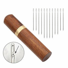 Listing 4 of 5 for Hod Health & Home Stainless Steel Self-Threading Needles Opening Sewing Darning