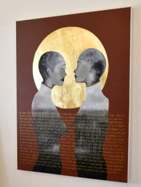 Listing 2 of 10 for THE MAORI LEGEND OF HIMEOMA AND TUTANEKAI - GOLD LEAF - EXTRA LARGE - ORIGINAL