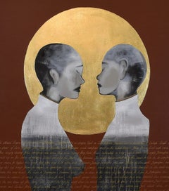 Listing 4 of 10 for THE MAORI LEGEND OF HIMEOMA AND TUTANEKAI - GOLD LEAF - EXTRA LARGE - ORIGINAL