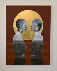 Listing 6 of 10 for THE MAORI LEGEND OF HIMEOMA AND TUTANEKAI - GOLD LEAF - EXTRA LARGE - ORIGINAL