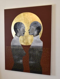 Listing 7 of 10 for THE MAORI LEGEND OF HIMEOMA AND TUTANEKAI - GOLD LEAF - EXTRA LARGE - ORIGINAL