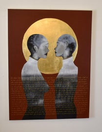 Listing 9 of 10 for THE MAORI LEGEND OF HIMEOMA AND TUTANEKAI - GOLD LEAF - EXTRA LARGE - ORIGINAL