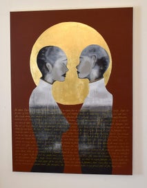 Listing 10 of 10 for THE MAORI LEGEND OF HIMEOMA AND TUTANEKAI - GOLD LEAF - EXTRA LARGE - ORIGINAL