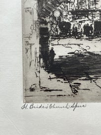 Listing 4 of 15 for Peter Graham (1838-1921) RA, RSA - St. Bride’s Church Spire, London, etching