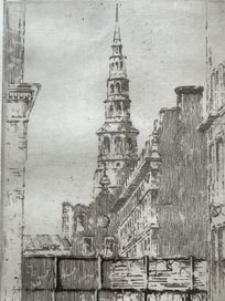 Listing 7 of 15 for Peter Graham (1838-1921) RA, RSA - St. Bride’s Church Spire, London, etching