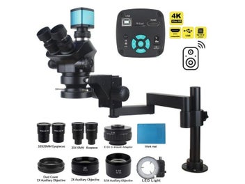 Listing 3 of 10 for Clip-on Desktop Stereo Trinocular Microscope 3.5X-200X Magnification