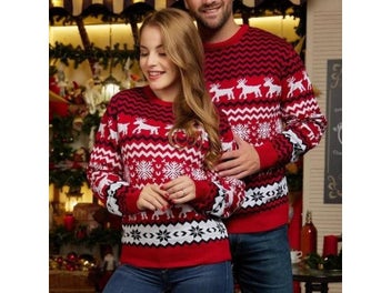 Listing 5 of 11 for Family Matching Christmas Sweater Jacquard Knitwear Allover Print