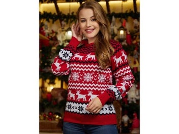 Listing 7 of 11 for Family Matching Christmas Sweater Jacquard Knitwear Allover Print