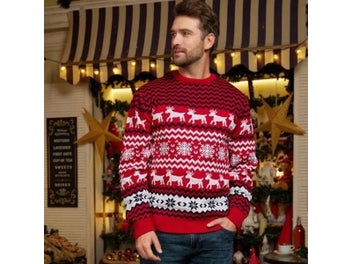 Listing 8 of 11 for Family Matching Christmas Sweater Jacquard Knitwear Allover Print