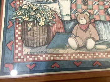 Listing 5 of 5 for Vintage print framed and signed