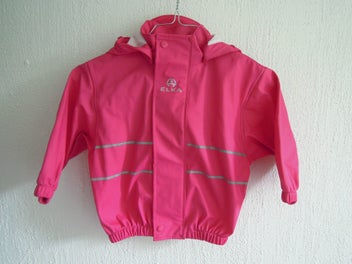 Listing 2 of 9 for RAINCOAT Rain Jacket ELKA Rainwear pink Made in Denmark Sz 80 / 09-12 months