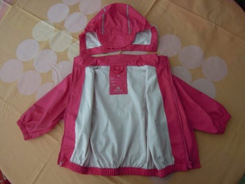 Listing 8 of 9 for RAINCOAT Rain Jacket ELKA Rainwear pink Made in Denmark Sz 80 / 09-12 months