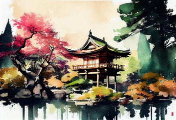 Listing 1 of 4 for Framed $1 RESERVE 1 Panel Canvas Art Print - Japanese Art