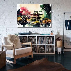 Listing 2 of 4 for Framed $1 RESERVE 1 Panel Canvas Art Print - Japanese Art