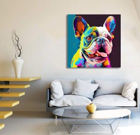 Listing 2 of 3 for Framed $1 RESERVE 1 Panel Canvas Art Print - French Bulldog