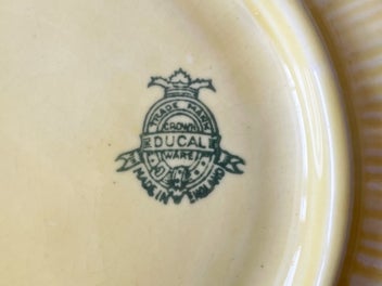 Listing 8 of 11 for Crown Ducal Yellow Fruit Bowl - Embossed Floral