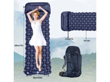 Listing 2 of 9 for Ultralight Outdoor Camping Inflatable Mattress With Built-in Pump And Pillows