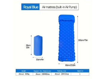 Listing 3 of 9 for Ultralight Outdoor Camping Inflatable Mattress With Built-in Pump And Pillows