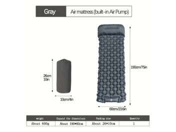 Listing 5 of 9 for Ultralight Outdoor Camping Inflatable Mattress With Built-in Pump And Pillows