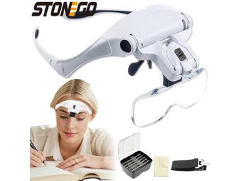 Listing 1 of 9 for LED Head Mounted Magnifier 5 Lenses 10X - 35X Adjustable