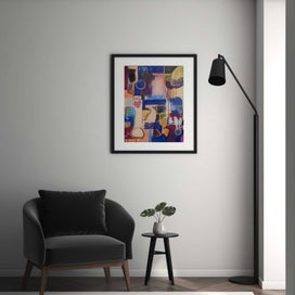 Listing 7 of 10 for ORIGINAL ACRYLIC MIXED MEDIA ABSTRACT PAINTING - What is Love?