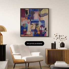 Listing 8 of 10 for ORIGINAL ACRYLIC MIXED MEDIA ABSTRACT PAINTING - What is Love?