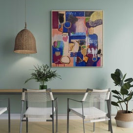 Listing 9 of 10 for ORIGINAL ACRYLIC MIXED MEDIA ABSTRACT PAINTING - What is Love?