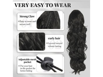 Listing 3 of 8 for 28inch Long Synthetic Curly Ponytail Hairpiece For Women