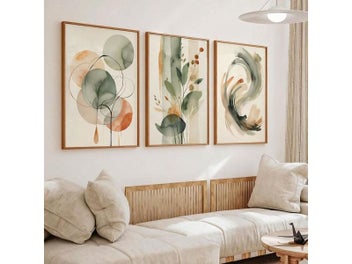 Listing 3 of 10 for 3-Piece Abstract Watercolor Wall Art For Living Room