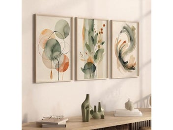 Listing 6 of 10 for 3-Piece Abstract Watercolor Wall Art For Living Room