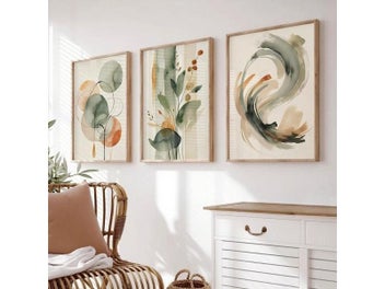 Listing 8 of 10 for 3-Piece Abstract Watercolor Wall Art For Living Room