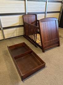 Listing 2 of 9 for Touch Wood NZ Adjustable Baby Cot + Trundle + Mattress + 2 NEW Protectors