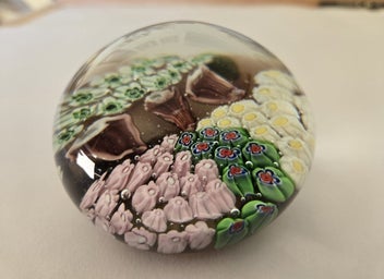 Listing 3 of 6 for Glass Paperweight Millefiori Trees