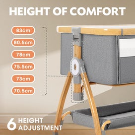 Listing 4 of 12 for PlayPals 3-in-1 Baby Cot Crib Bed Bassinet Bedside Sleeper Portable Foldable