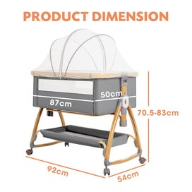 Listing 10 of 12 for PlayPals 3-in-1 Baby Cot Crib Bed Bassinet Bedside Sleeper Portable Foldable