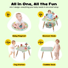 Listing 3 of 11 for PlayPals Baby Activity Center Jumper 360° Rotary Seat 5 Adjustable Heights Green