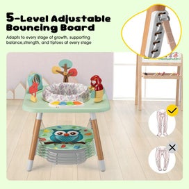 Listing 4 of 11 for PlayPals Baby Activity Center Jumper 360° Rotary Seat 5 Adjustable Heights Green