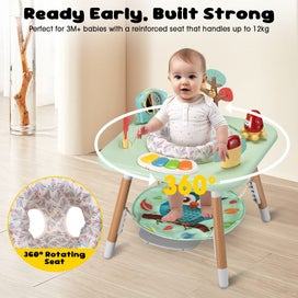 Listing 5 of 11 for PlayPals Baby Activity Center Jumper 360° Rotary Seat 5 Adjustable Heights Green