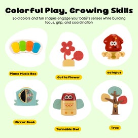 Listing 9 of 11 for PlayPals Baby Activity Center Jumper 360° Rotary Seat 5 Adjustable Heights Green