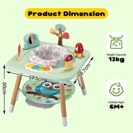 Listing 10 of 11 for PlayPals Baby Activity Center Jumper 360° Rotary Seat 5 Adjustable Heights Green