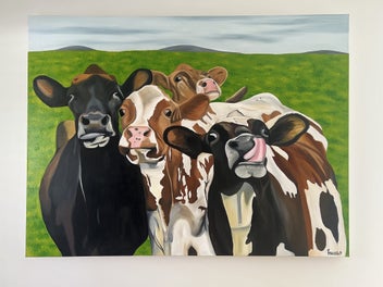 Listing 2 of 5 for Large 122x91 cm original oil painting ‘Joyful Gathering’