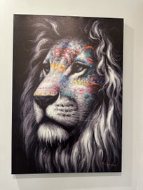 Listing 1 of 3 for Stunning Lion painted canvas 100x70cm