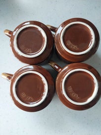 Listing 3 of 3 for Four brown Orzel basketweave coffee cups