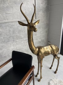 Listing 6 of 8 for — Large Mid Century Brass Gazelle —