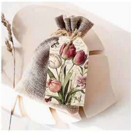 Listing 3 of 4 for - Junk Journal, Scrapbooking, Crafts - Tulip Tags - Five Tags - #07