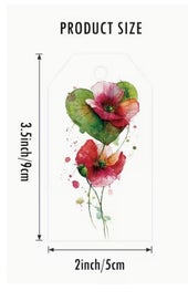 Listing 4 of 4 for - Junk Journal, Scrapbooking, Crafts - Poppy Tags - Five Tags - #05