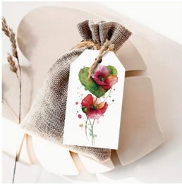 Listing 3 of 4 for - Junk Journal, Scrapbooking, Crafts - Poppy Tags - Five Tags - #05