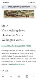 Listing 8 of 10 for 1967 print ,HAWKSTONE STREET ,WELLINGTON with the artist cottage. DAMAGED!!!!